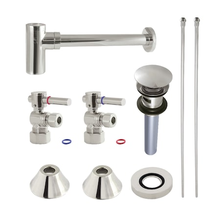Kingston Brass Plumbing Sink Trim Kit with Bottle Trap and Overflow Drain, Polished Nickel CC53306DLVOKB30